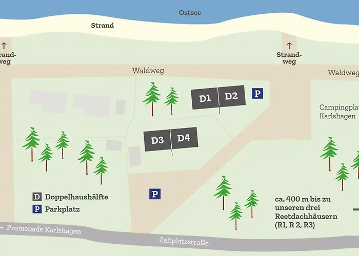 Ferienglück Im Doppelhaus- 60 M Zum Haus 2 Karlshagen